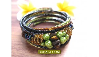 Cuff Beads Bracelets Spiral Multi Coloring Free Shipping